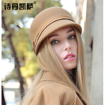 詩丹凱薩英倫軍帽毛呢禮帽子騎士馬術帽時尚帽子女士秋冬新款