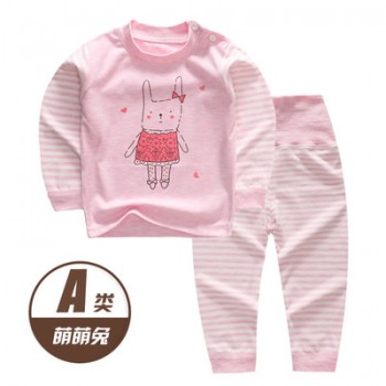 2018秋冬季嬰幼童秋衣秋褲高腰護(hù)肚兒童內(nèi)衣套裝純棉男女寶寶小孩