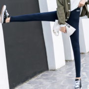 純棉打底褲女2018秋季新款緊身九分褲子外穿韓版百搭高腰長(zhǎng)褲大碼