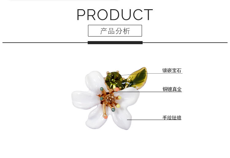 白色花朵綠色寶石耳釘_03