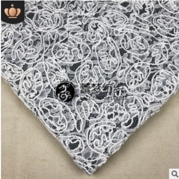 火拼供應 新款蕾絲底布繩繡面料 時尚女裝婚紗連衣裙繡花布料