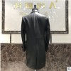 海寧秋冬時尚精品男裝2017新品長袖翻領男式真皮皮衣中長款外套