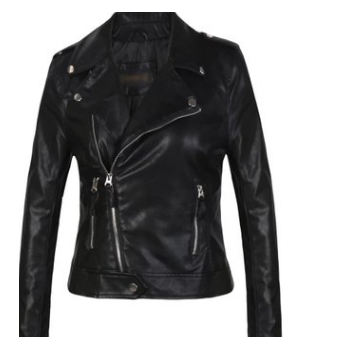 歐洲站2017秋冬新款機車式PU皮衣女 翻領修身皮夾克女V8-0007