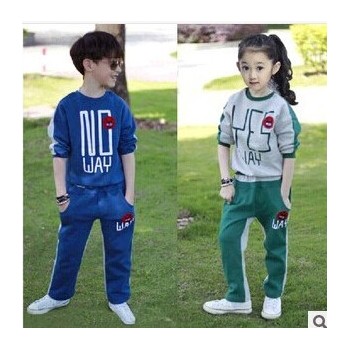 童套裝批發(fā) 幼兒園校服 yesno正反 男女童運(yùn)動套裝 一件代發(fā)