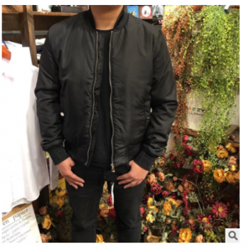 2018秋冬新款男士棒球領夾克棉服 休閑時尚韓版外套 一件代發(fā)