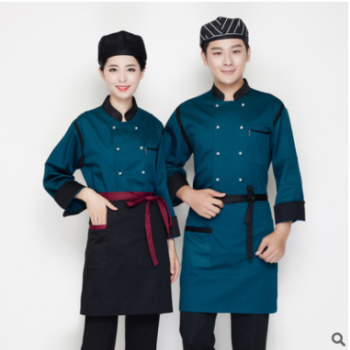 工廠直銷男女款酒店廚師服 加厚加大碼防污員工制服冬工作服長袖