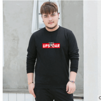 新款5XL至8XL加大碼男裝秋冬男式休閑衛衣毛圈個性印花WY1455