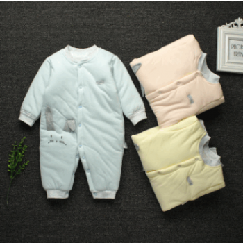 2018新款童裝棉衣嬰兒南極棉閉襠連體衣幼童秋冬保暖哈衣寶寶爬服