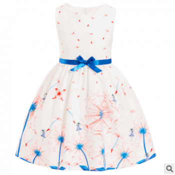 mitun2018新款女童連衣裙韓版時尚印花公主兒童裙跨境專供