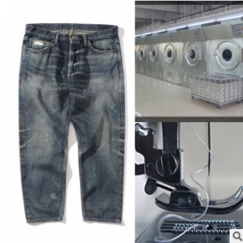 男裝 牛仔褲 加工定制小批量精品赤耳九分褲余文樂(lè)同款潮牌
