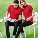 2017夏季新款男式廣告衫200克絲光蠶絲棉翻領(lǐng)t恤定做拼色領(lǐng)工作服