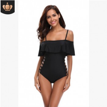 外貿新款跨境荷葉泳衣性感連體泳裝爆款歐美熱賣亞馬遜泳衣女批發