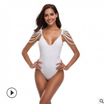 2018年新款泳衣女士連體流蘇爆款比基尼亞馬遜熱賣泳裝BIKINI