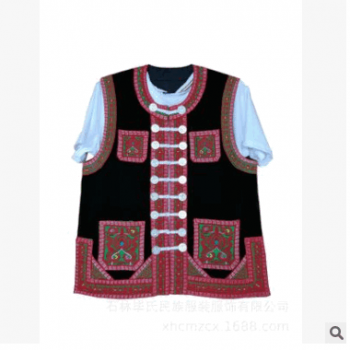 云南民族風繡花村新款絨棉坎肩男士馬甲成人一件代發批發刺繡馬夾