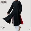 中國風外套男漢服男古風長衫中式男裝禪服亞麻寬松撞色民國風大褂