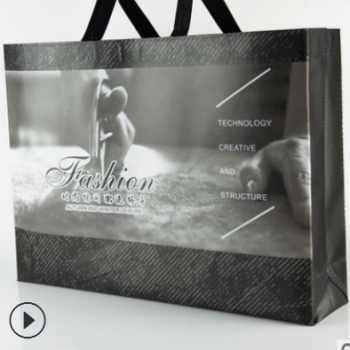 現貨淋膜無紡布手提袋子批發 覆膜折疊男裝服裝包裝環保購物袋