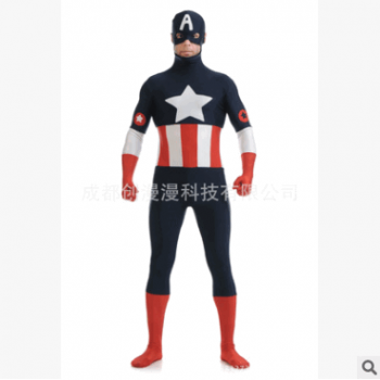cos電影人物表演服裝Zentai復仇者聯盟美國隊長萊卡全包緊身衣