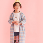 2019春季休閑女童衫衣 中大童兒童長款純棉格子襯衫童裝加工貼牌