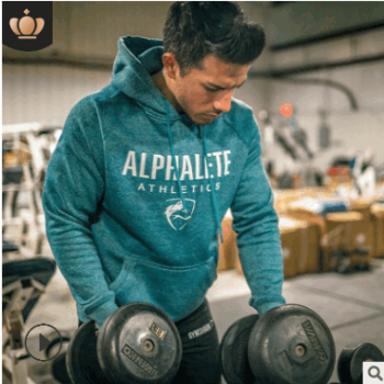 肌肉兄弟加絨運(yùn)動(dòng)衛(wèi)衣男士秋冬新款健身服跑步訓(xùn)練休閑連帽套頭衫