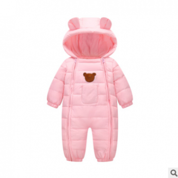 一件代發2018新款嬰兒服裝衣服加厚兒童爬爬服寶寶保暖哈衣連體衣