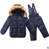 兒童羽絨套裝男女童羽絨棉外套中小童寶寶套裝背帶褲套裝二件套裝