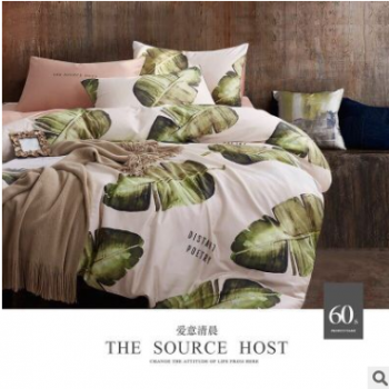 廠家新款簡約床上四件套60s貢緞長絨棉四件套歐式全棉床單被套