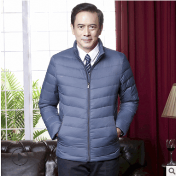 2017中老年男裝輕薄款羽絨服秋冬季新款中年保暖羽絨外套一件代發