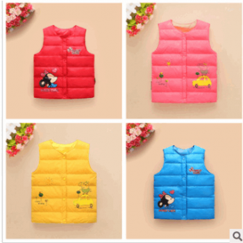 2018新款兒童羽絨棉馬甲男女中大童秋冬棉背心棉坎肩批發廠家直銷