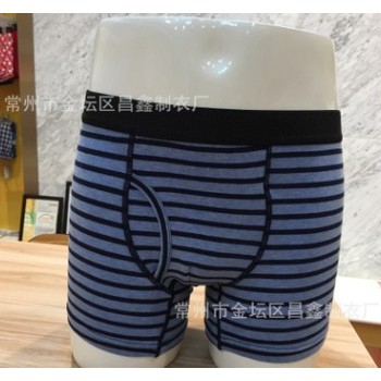 男士針織短褲 條紋短褲 透氣平角短褲 藍色條紋短褲 現貨供應