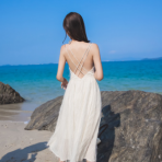 普吉島度假露背吊帶長裙女夏季海邊性感顯瘦海南三亞沙灘裙雪紡裙