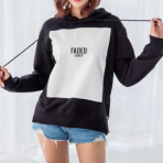 2016秋季韓版修身女裝印花圓領連帽腳拉鏈開叉衛衣