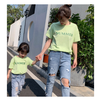 親子裝夏裝2019 新款韓版潮牌親子服 休閑親子裝t恤短袖