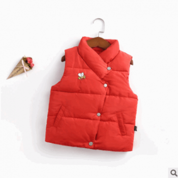 秋冬新款韓版童裝一件代發兒童羽絨棉馬甲中小童印花保暖背心批發