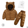 嬰幼兒棉服連帽套裝 秋冬中小童裝羽絨棉服兩件套輕薄款保暖0-4歲