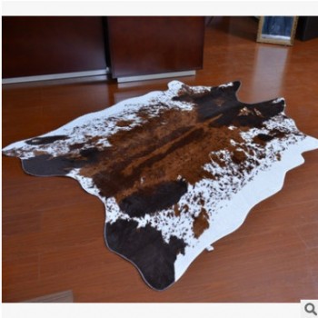 北歐美式個(gè)性時(shí)尚仿真牛皮斑馬地毯長毛客廳臥室書房展廳櫥窗地墊