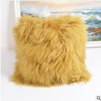 廠家直銷isn真灘羊毛長毛絨抱枕小清新沙發(fā)靠墊皮草抱枕腰枕