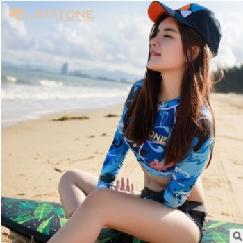 layatone新款長袖浮潛衣女 性感防曬泳衣保暖潛水服分體水母衣