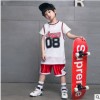 新款兒童街舞演出服裝嘻哈少兒hiphop男童嘻哈寬松籃球背心套裝潮