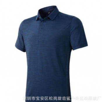 2019翻領男款錦綸速干短袖T恤戶外商務運動跑步速干衣短T19601