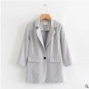 2019春夏新款韓版修身亞麻小西裝女 一顆扣氣質(zhì)外套一件代發(fā)