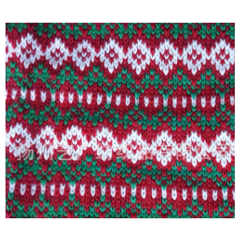 秋冬針織毛線面料 經典圣誕節小鹿提花針織腈綸毛線面料廠家直銷