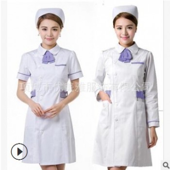 韓版美容院服裝護士服中袖高檔分體套裝工作服醫生服白大衣夏裝