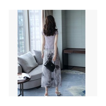 2019春夏裝新款時尚套裙韓版闊腿褲兩件套女裝潮