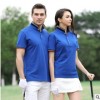 夏季短袖T恤男速干工作服食品服餐廳服純色廠家定制繡logo翻領T恤