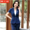 2018春夏新款職業女裝時尚修身純色短袖西服短裙白領OL套裝工作服