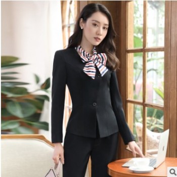 時尚職業裝女裝套裙女士春秋正裝修身套裝酒店前臺美容院導師工裝