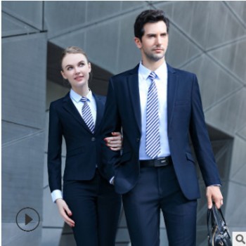 男女職業套裝男式西服套裝秋冬長袖韓版休閑商務正裝4S店工作服