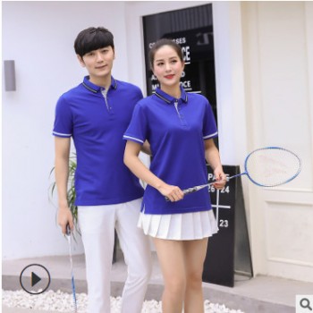 時尚男女翻領(lǐng)印字POLO衫定制工作服T恤定做LOGO文化衫棉短袖工衣