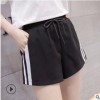 韓版休閑運動短褲女夏闊腿大碼胖mm跑步高腰薄款熱褲寬松家居睡褲