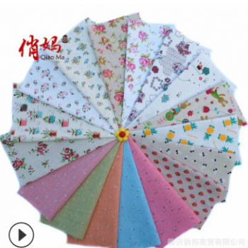 麻類印花面料 手工DIY材料沙發(fā)抱枕布 包裝粗布 印花棉麻面料